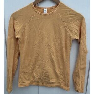 Athleta Girl Power Up Seamless Long Sleeve Size 8/10 Thumbhole Color Cantaloupe